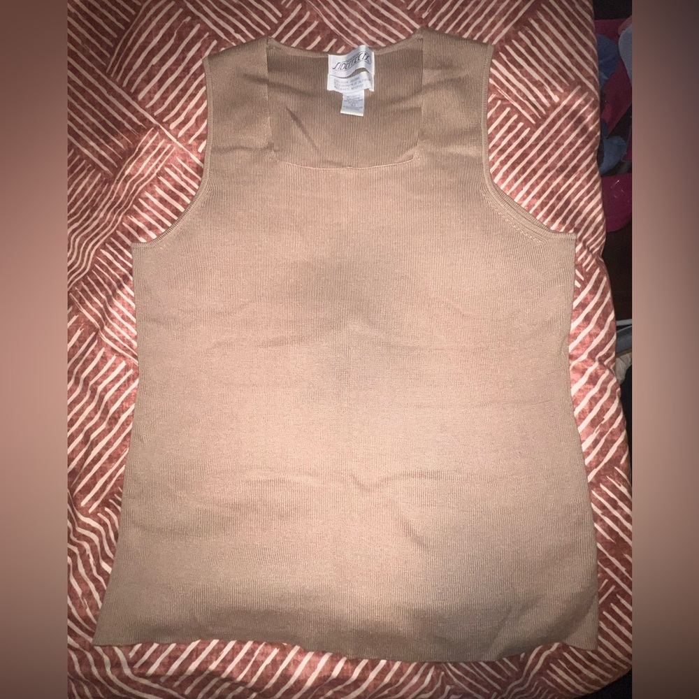 Squared Neck Tan/Beige Shirt